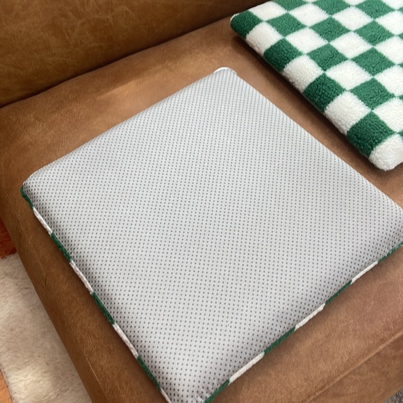 Checkerboard lambs wool seat cushions chair cushion approx 15 x 15 (7 available) - Picture 3 of 5